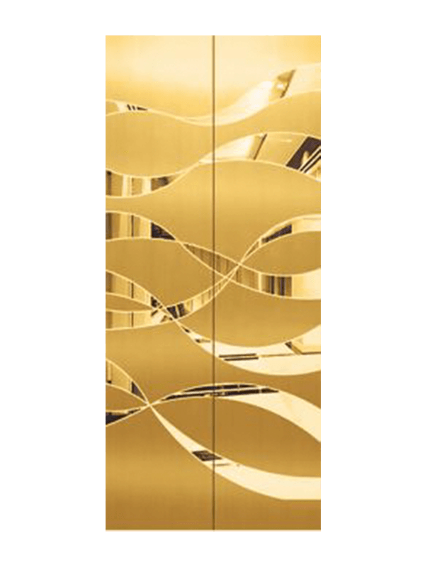 Golden Luxury Passenger Lift Landing Door