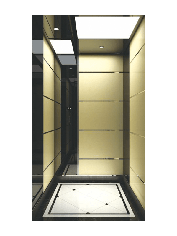 Black Titanium Stainless Steel Passenger Lift Interior Decoration