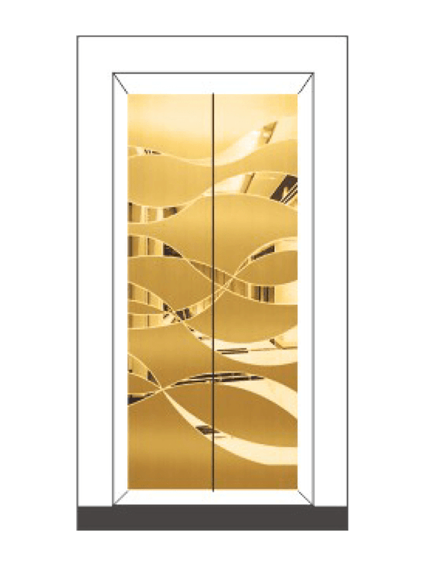 Decoración de cabina de ascensor de lujo con panel