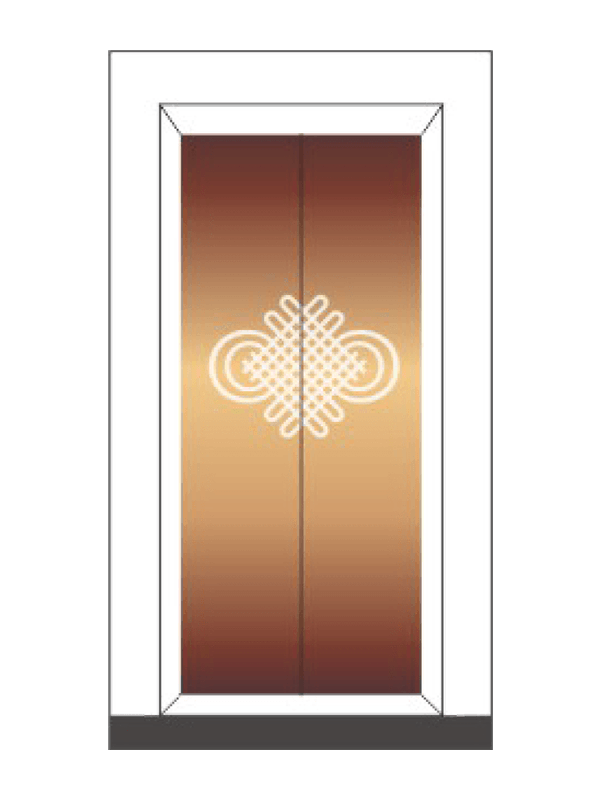 Elegant Rose Gold Elevator Cabin Decoration