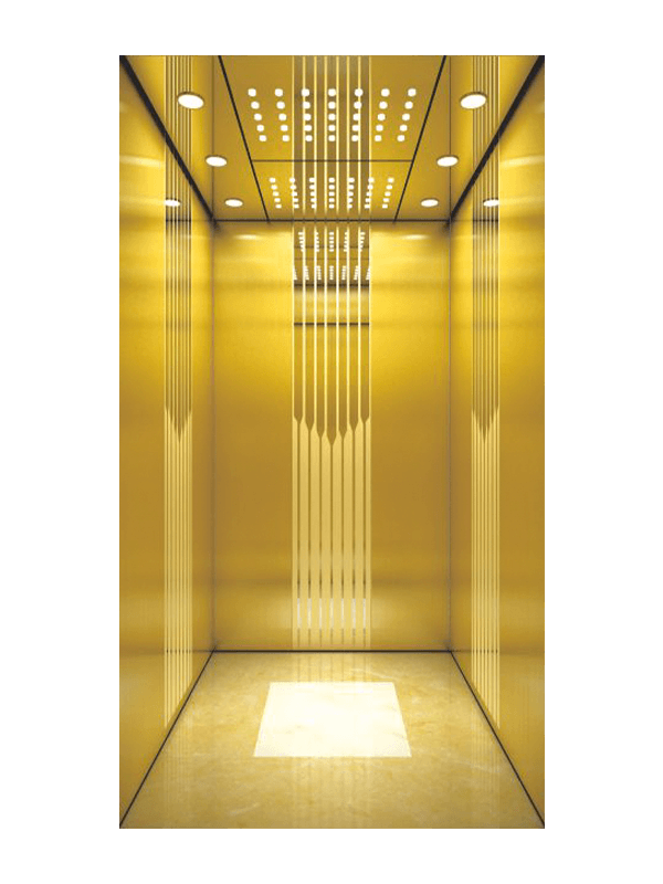 Golden Luxury Elevator Cabin Interior